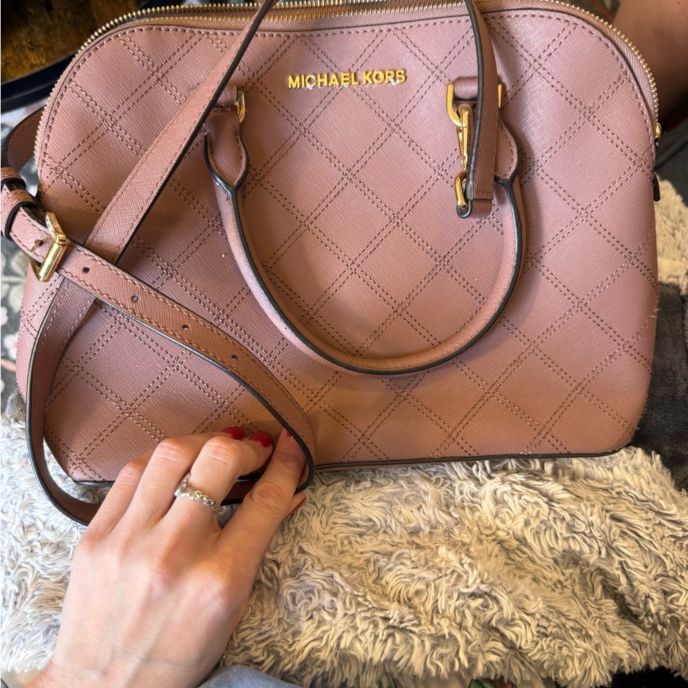 Michael Kors Pink Quilted Satchel
